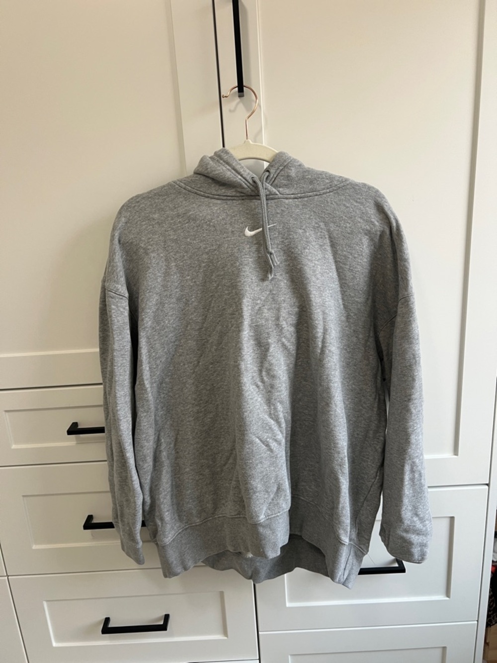 Nike Gray Pullover Hoodie with White Swoosh
